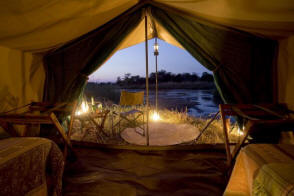 Tented accommodation on walking safaris